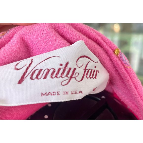 Vintage 1960s Vanity Fair Pink Fleece Robe MOD Sz M - Picture 7 of 10